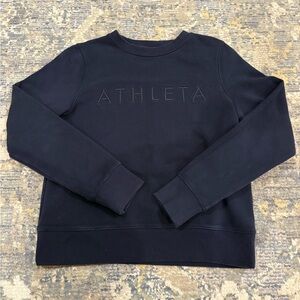 Athleta Logo Crewneck Women’s Sweater Navy Blue size XS